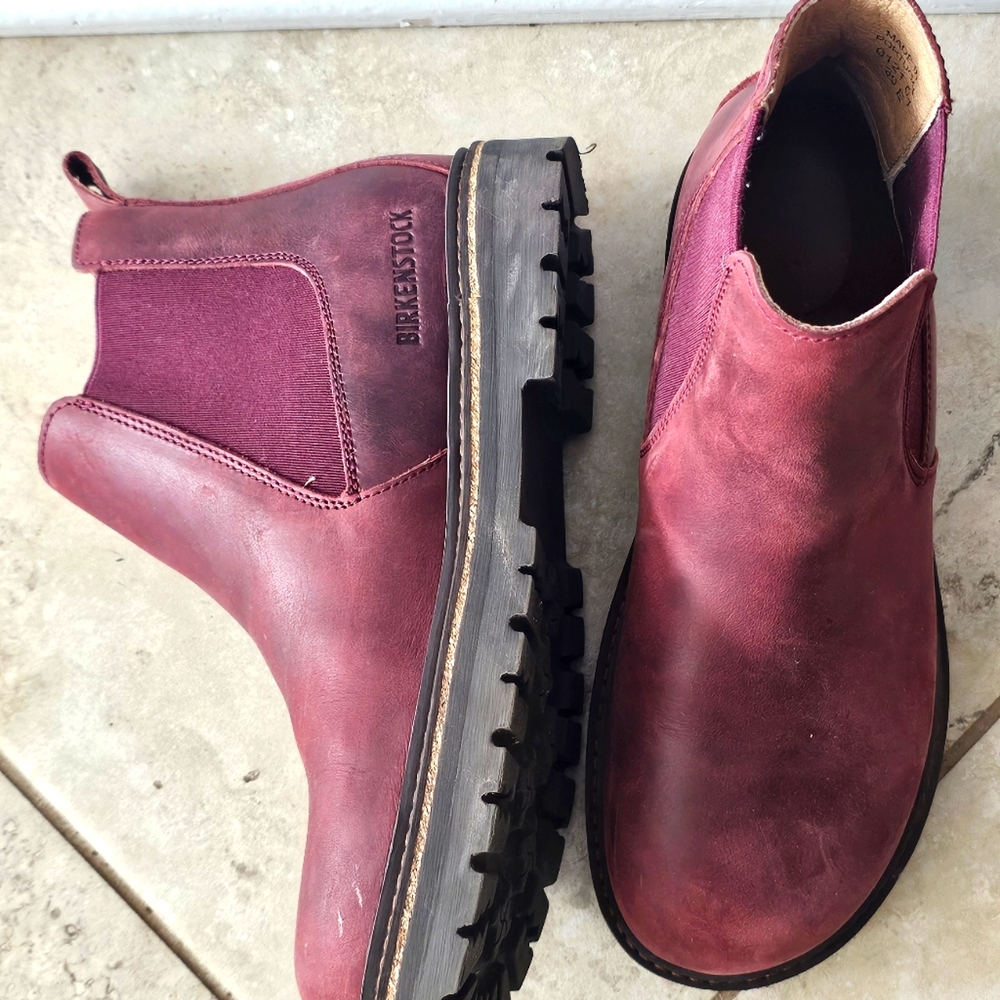 Birkenstock combat boots - burgundy size 39 E